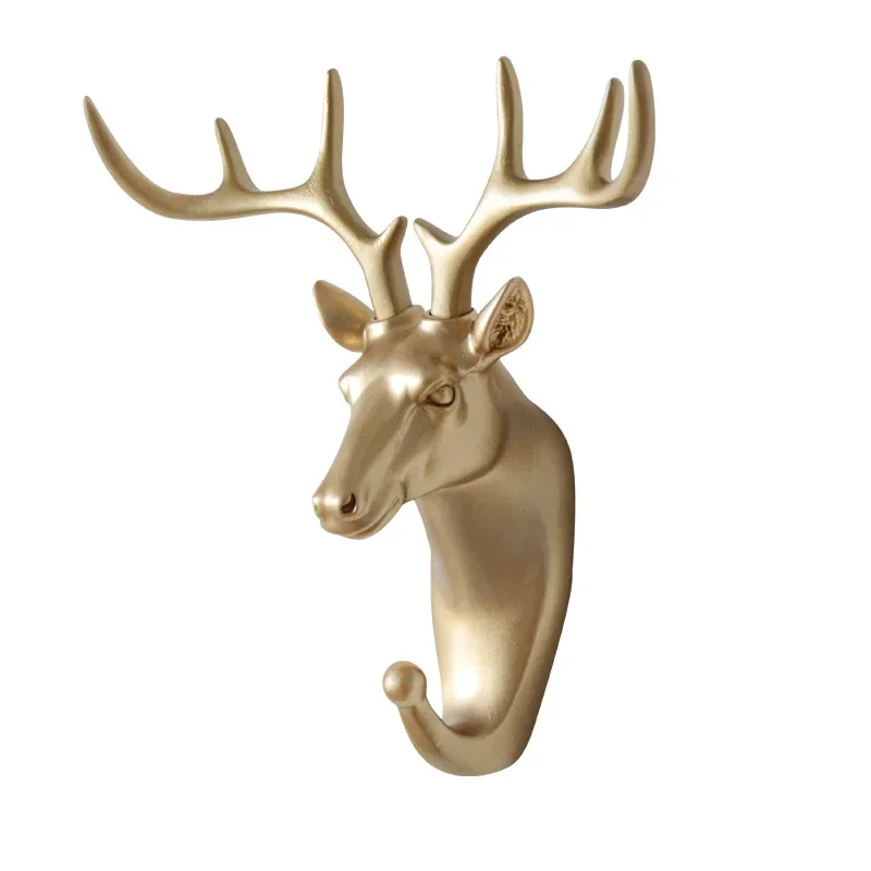 Creative Animal Shape Hooks Vintage Deer Head Animal Hanging Clothes Clothes Hat Scarf Key Antler Clothes Rack Wall Decoration