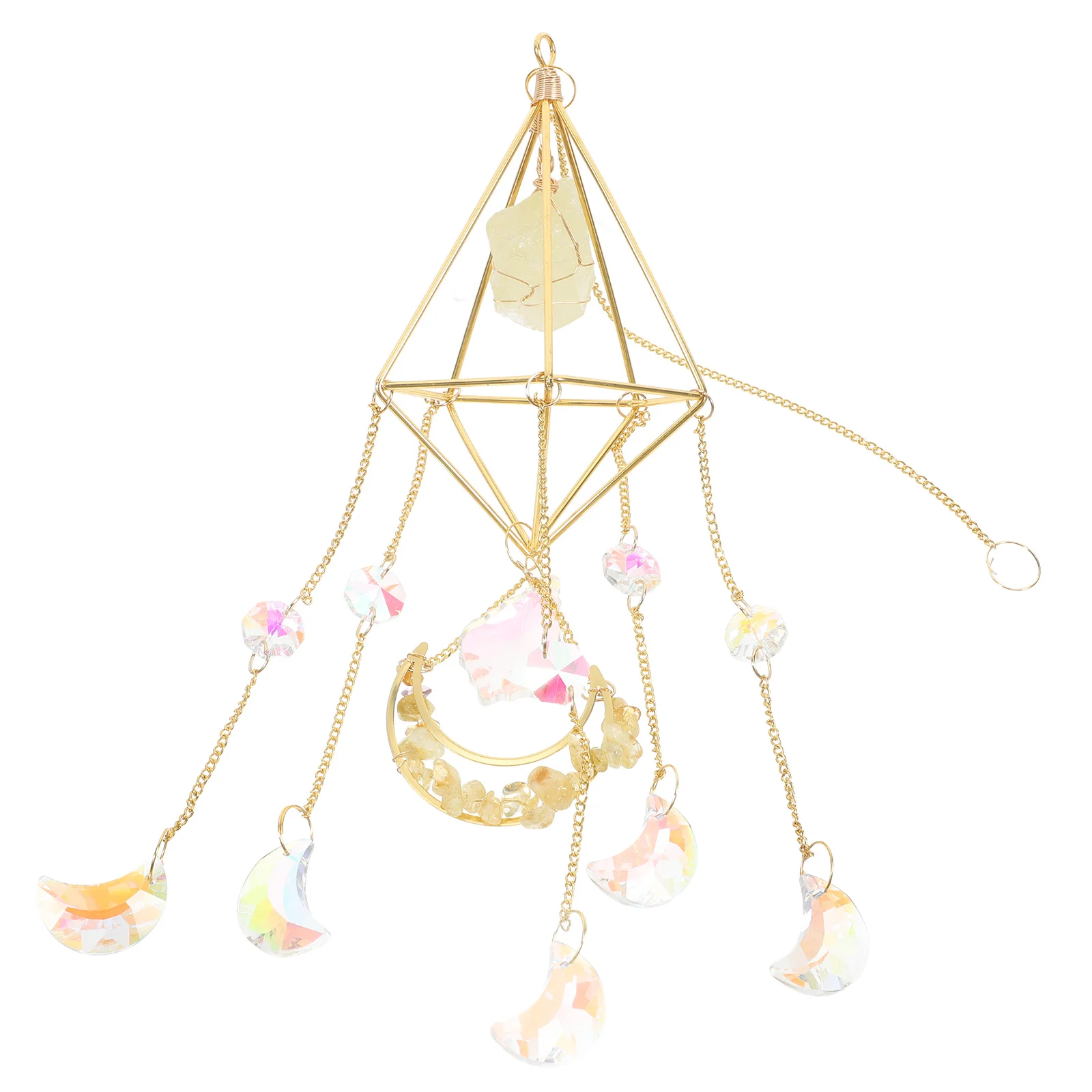 

Natural Crystal Sun Catcher Wind Chime Hanging Decoration Colorful Window Pendant Garden Indoor Outdoor Crystal Prism