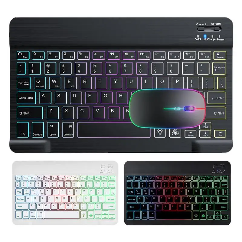 Tablet Keyboard Portable 10-Inch Backlit Illuminated Keyboard Ultra-Slim Colorful Multi-Device Keyboard For PC Tablet Computer