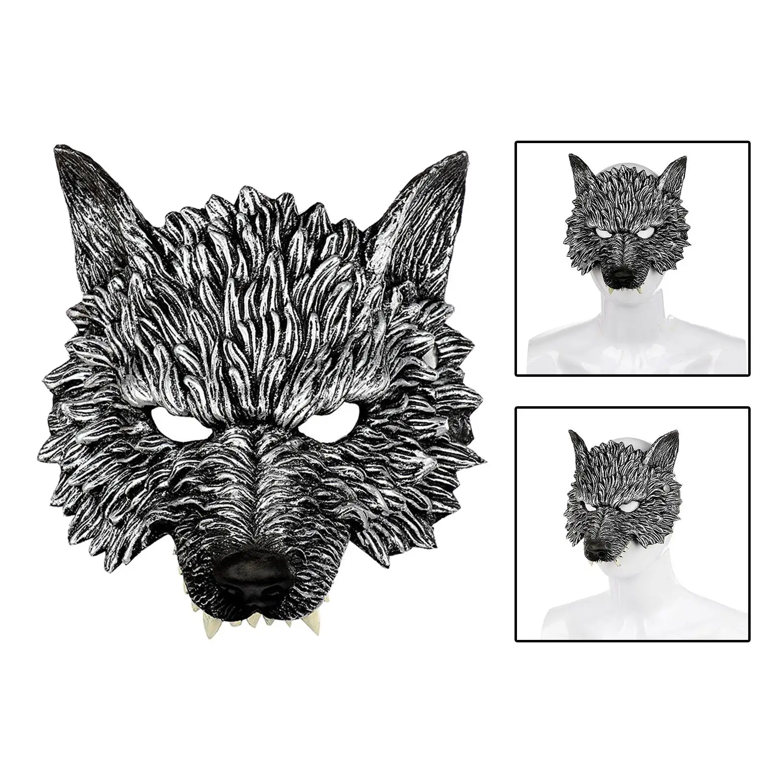 Wolf Half Costume Cosplay Masquerade Mask Cover for Festivals Props Kids