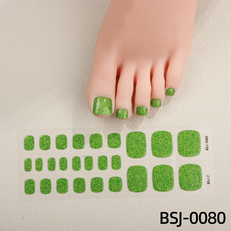 28 Finger Solid gel Nail Sticker Foot  Onion Powder UV Phototherapy Semi baked Semi cured Foot Nail Sticker