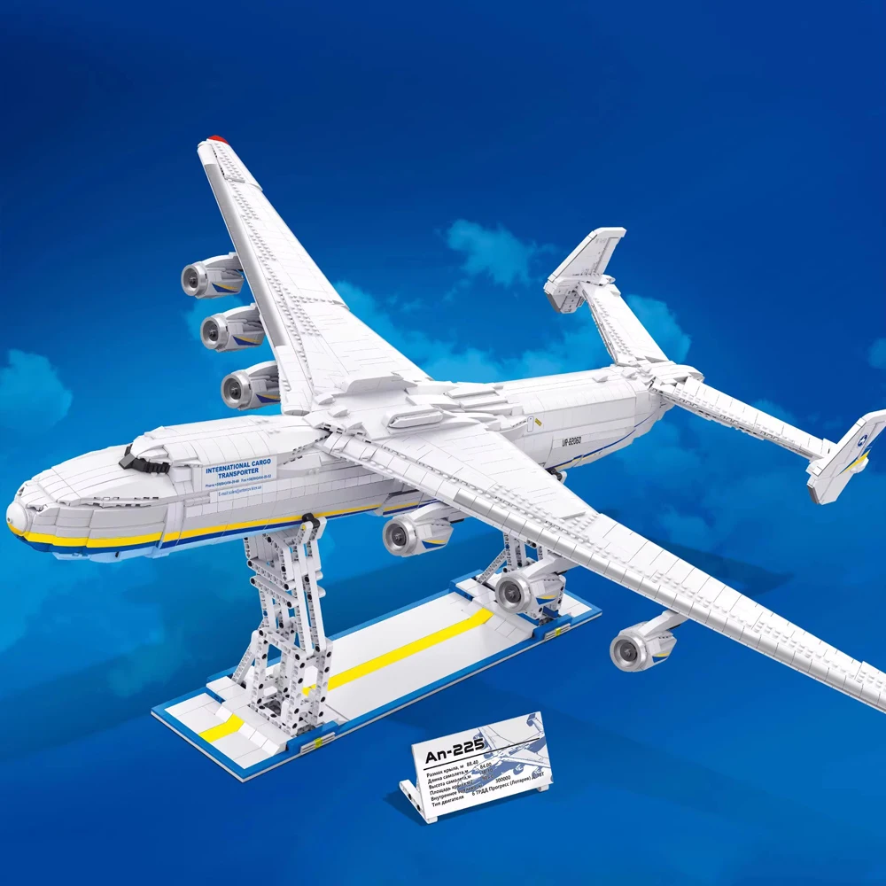 

Antonov AN-225 Large Transport Aircraft Model Building Blocks 5350pcs Brick Airplane Architecture Set Assembly Kid Toy For Gift
