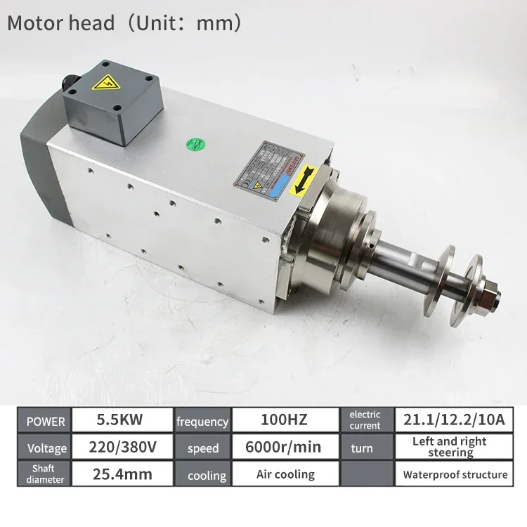 Высокоскоростной 5,5 кВт квадратный двигатель шпинделя шлифовального полировального станка с воздушным охлаждением для шпинделя станка
