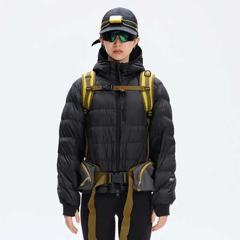 HKSH Outdoor Light Sport Kleurcontrast Donsjack met capuchon Dames Winter Berg Vrije tijd Waterdicht Klimmen Katoenen jas H2887