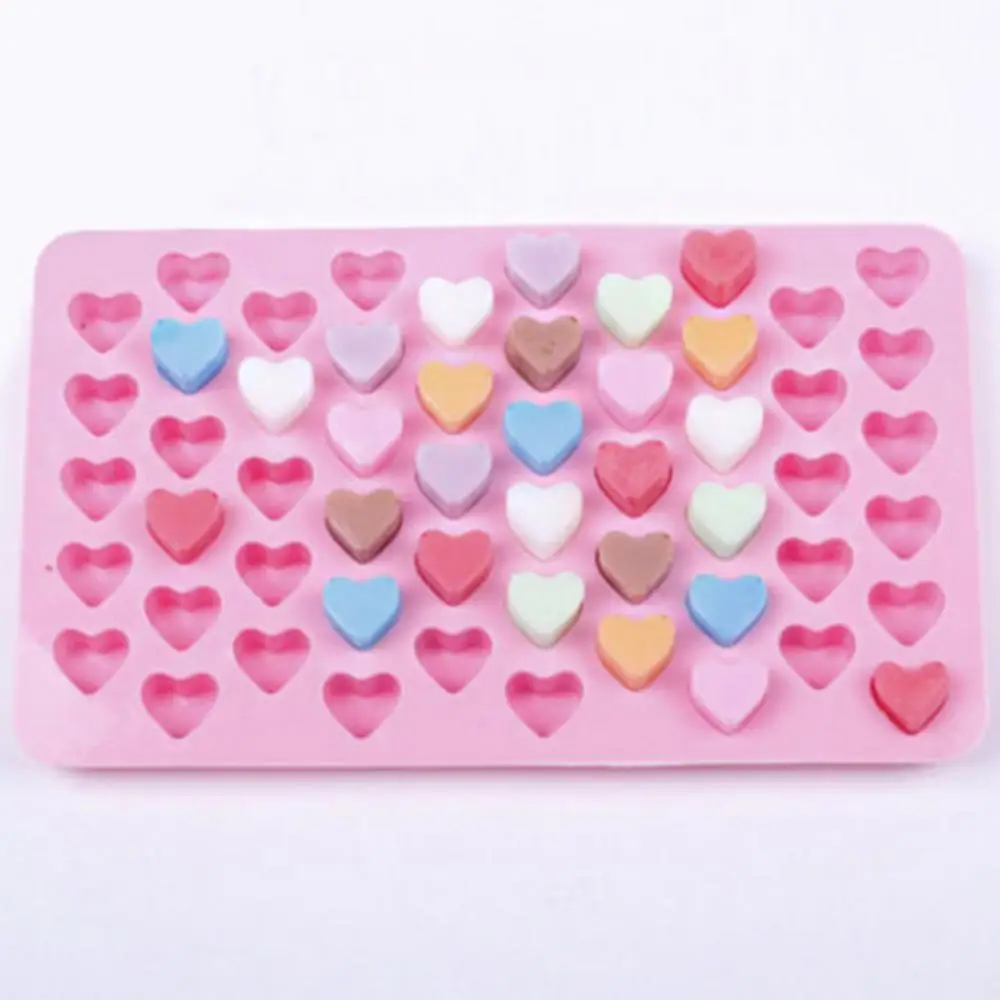 55 Grids DIY Heart Shape Silicone Ice Cookies Baking Mould Fondant Mould Cake Baking Mould Kitchen Accessories Ice Mold Ice Drin