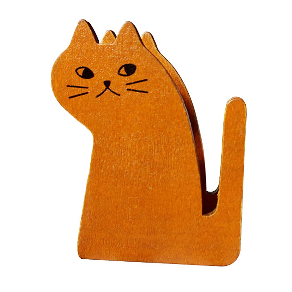 Cat Tape Holder Retro Style Dispenser Desk Heating Shaped Wood Desktop Convenient Adorable