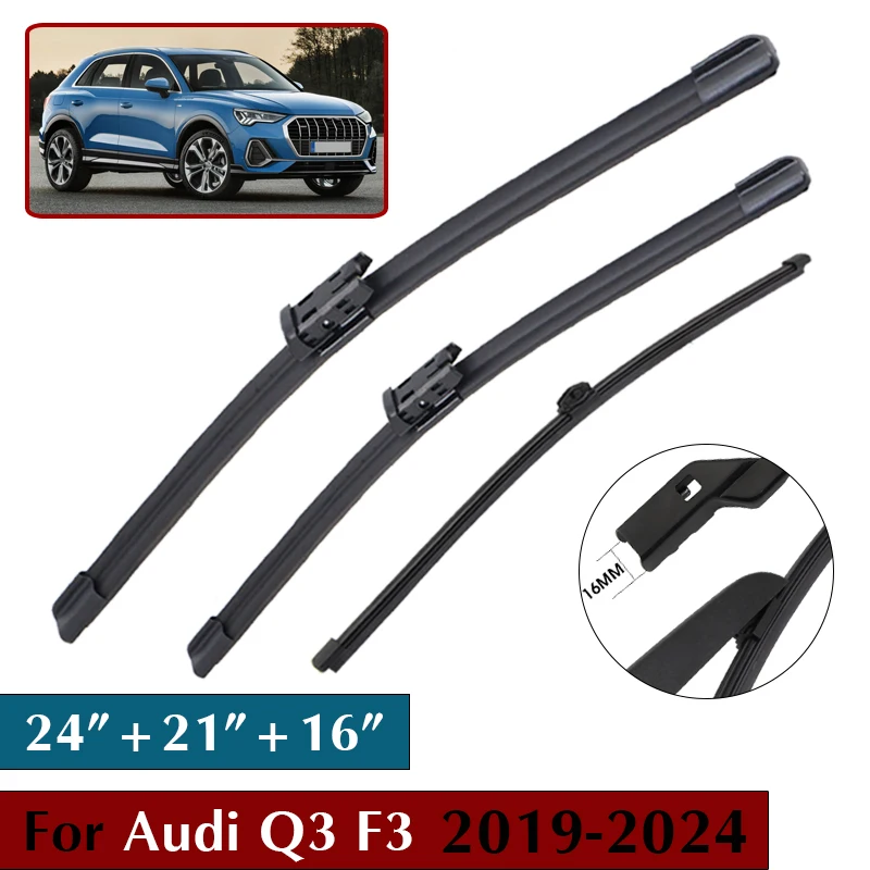 

KAWOO 24"+21"+16" Car Wiper Blade For Audi Q3 F3 2019-2024 Windscreen Front Rear Wipers Blade Set Auto Car Accessories