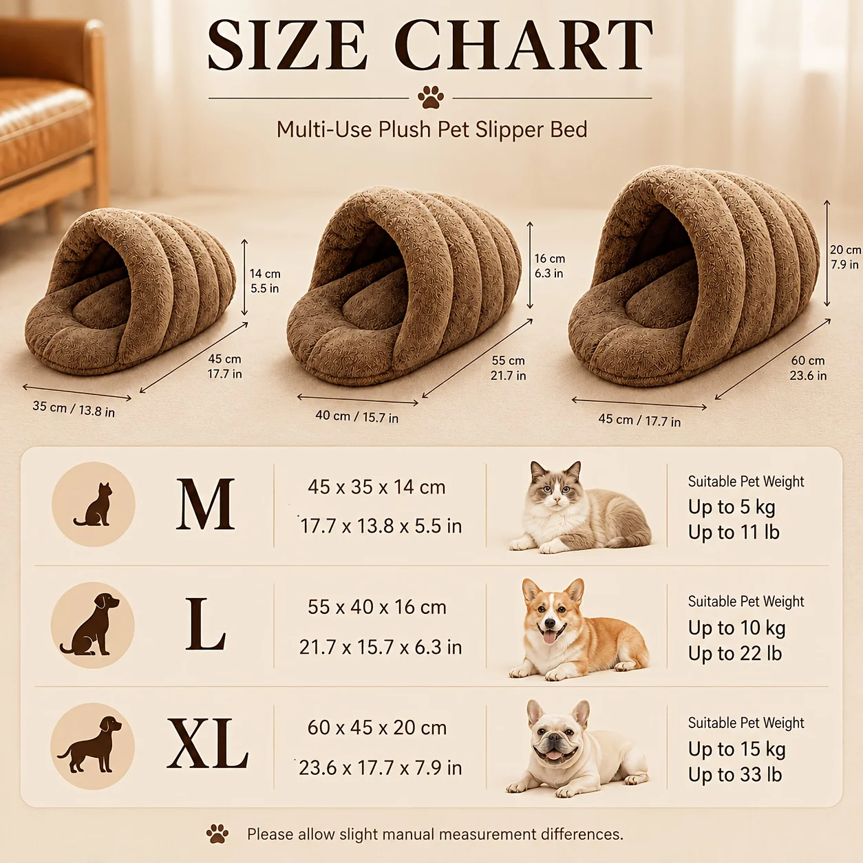 Winter-Plüsch-Rundbett für Katzen und Hunde, Weiches Kunstfell-Bett, Komfortable Haustierunterlage für Kleine und Mittelgroße Hunde und Katzen – Detail 3