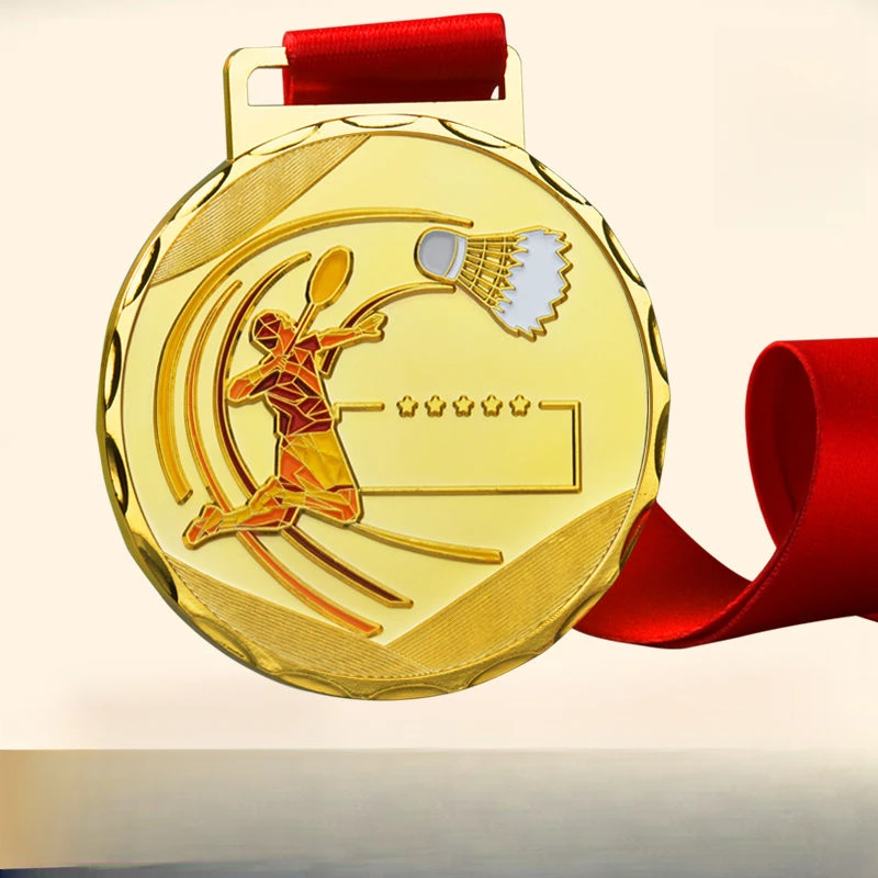 

Badminton painted medals, metal medals, competition medals, custom gold medal souvenirs