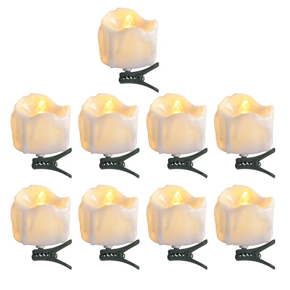 9Pcs LED Lamps Simulated Flame Tea Light Decorative Lamps Energy Saving Eco Friendly Xmas Tree Festival Lamp Adornments