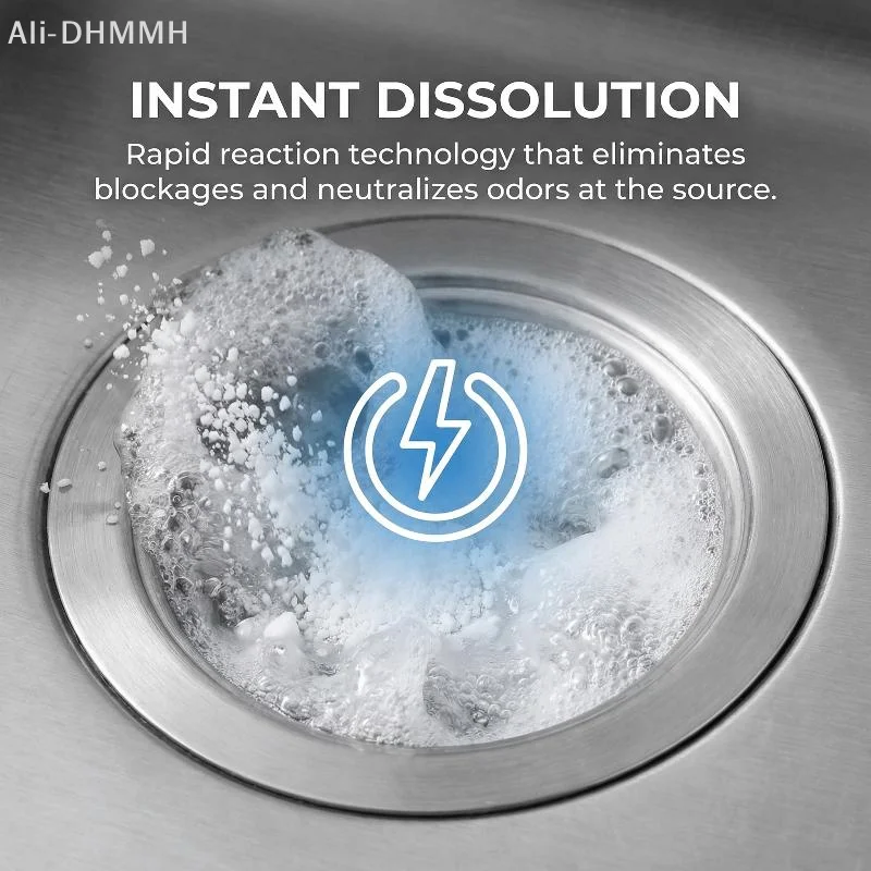 JUE FISH 4Pcs/Box Powerful Drain Sewer Cleaning Powder Safe Formula Dissolves All Types of Blockages Restores Smooth Drainage