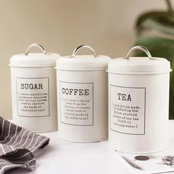 3Pcs/set Stainless Steel Kitchen Storage Canisters with Sealed Lid Kitchenware for Sugar Tea Coffee Mason Jar Style with Lid