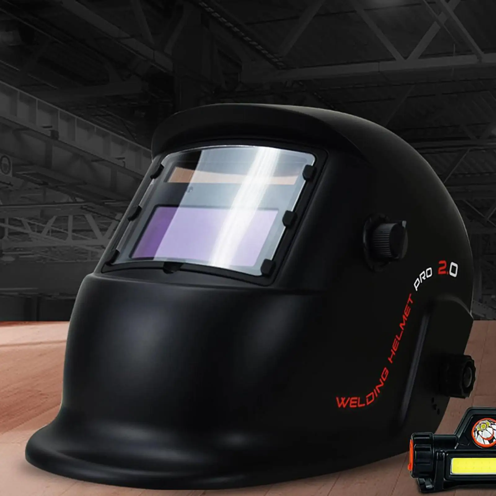 Auto Darkening Welding Helmet Adjustable Face Shield with Light Welder Hood Masque for Workshop Garage Job Site Automotive
