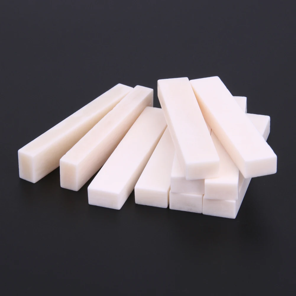 

10pcs Electric Guitar String Cushion Professional Buffalo Bone Acoustic Guitar Pins Saddles Replacement Musical Instrument Parts