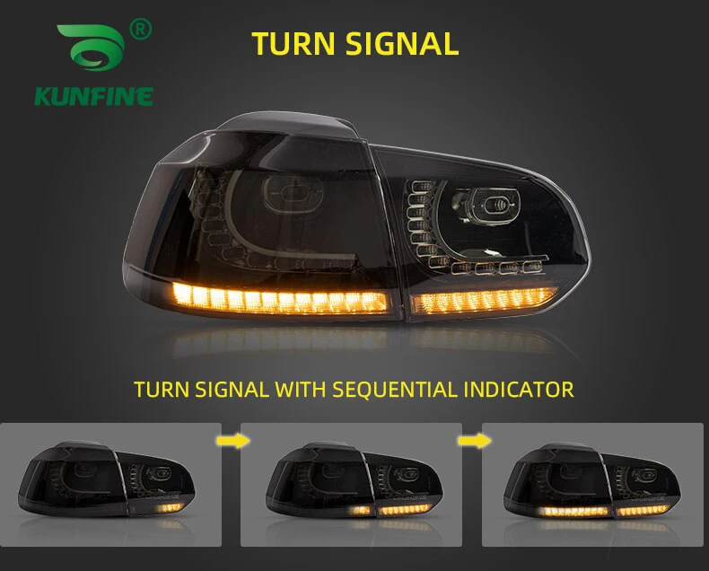 Car Tail Light Assembly For VW golf6 mk6 R20 2008-2013  Brake Light With Turning Signal Light Car led Tail light