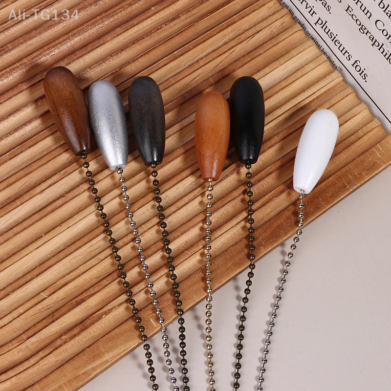 Corrente de tração de madeira para ventilador de teto, fácil instalação, corda pendente, extensão, lâmpada, ventilador, corrente, puxa com corrente removível