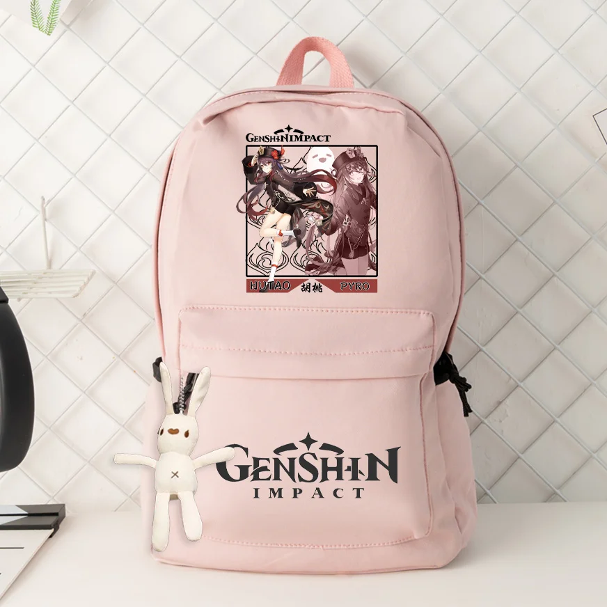 

Genshin Impact Merchandise Klee Zhongli Scaramouche Alhaithen Elementary Double Shoulder Bag Backpack For Girls Middle School An