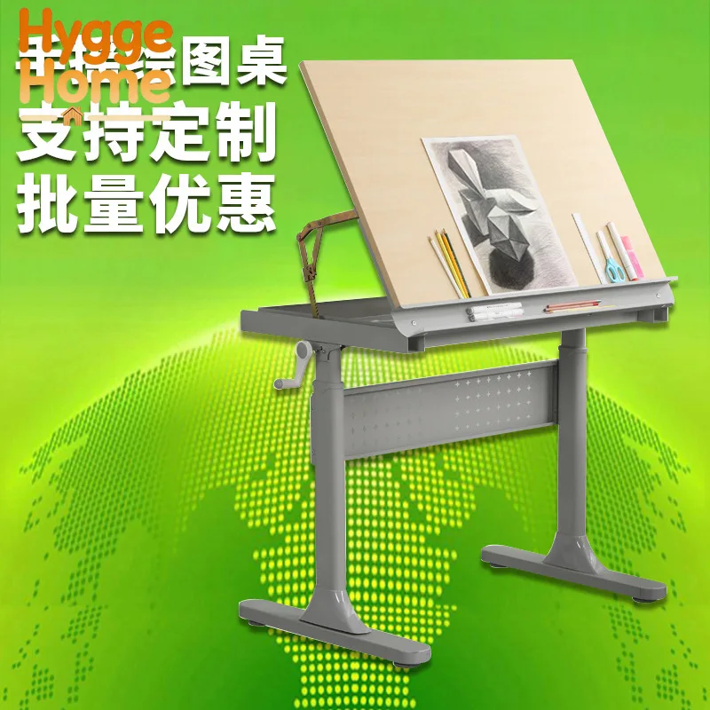 Art Drawing Table Hand Shake Lift Studio Designer Studio Lift Table Engineer Workbench Drawing Table 3