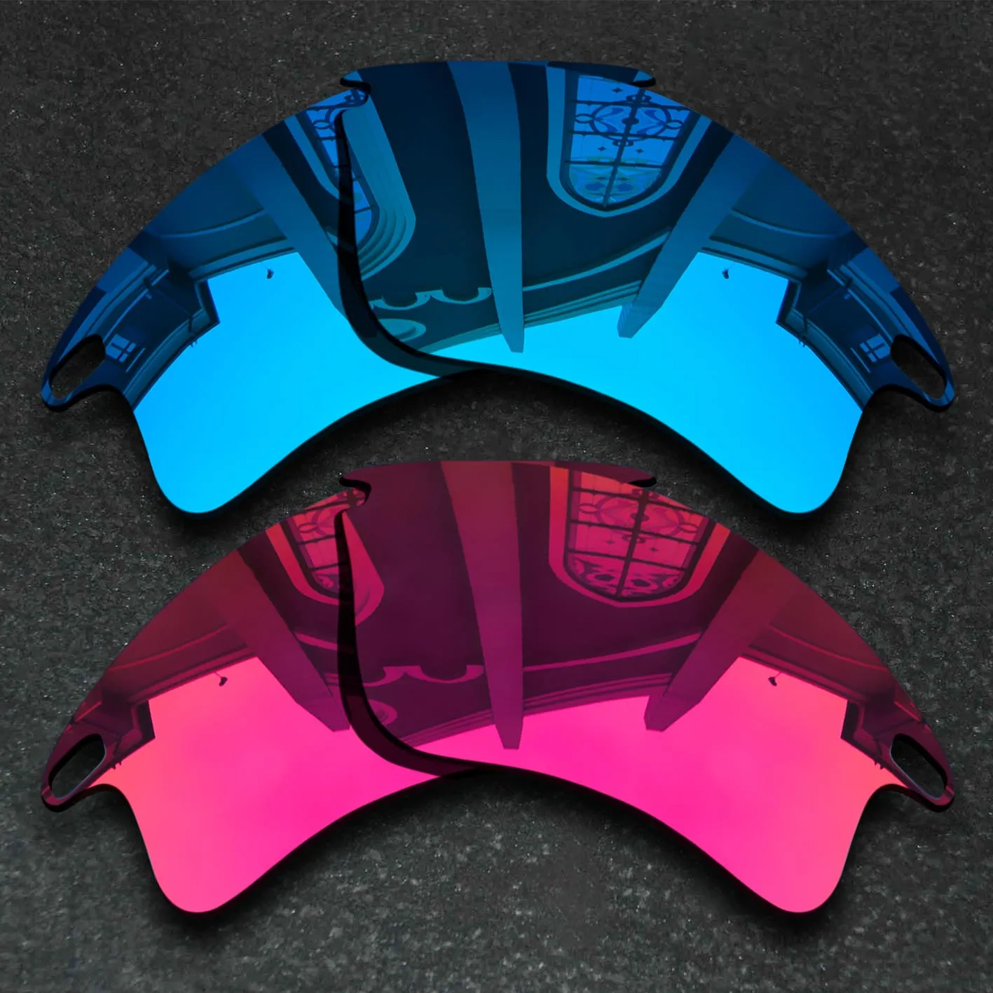 

Sky Blue&Violet Red Anti-scratch Polarized Replacement Lenses for Oakley Fast Jacket XL