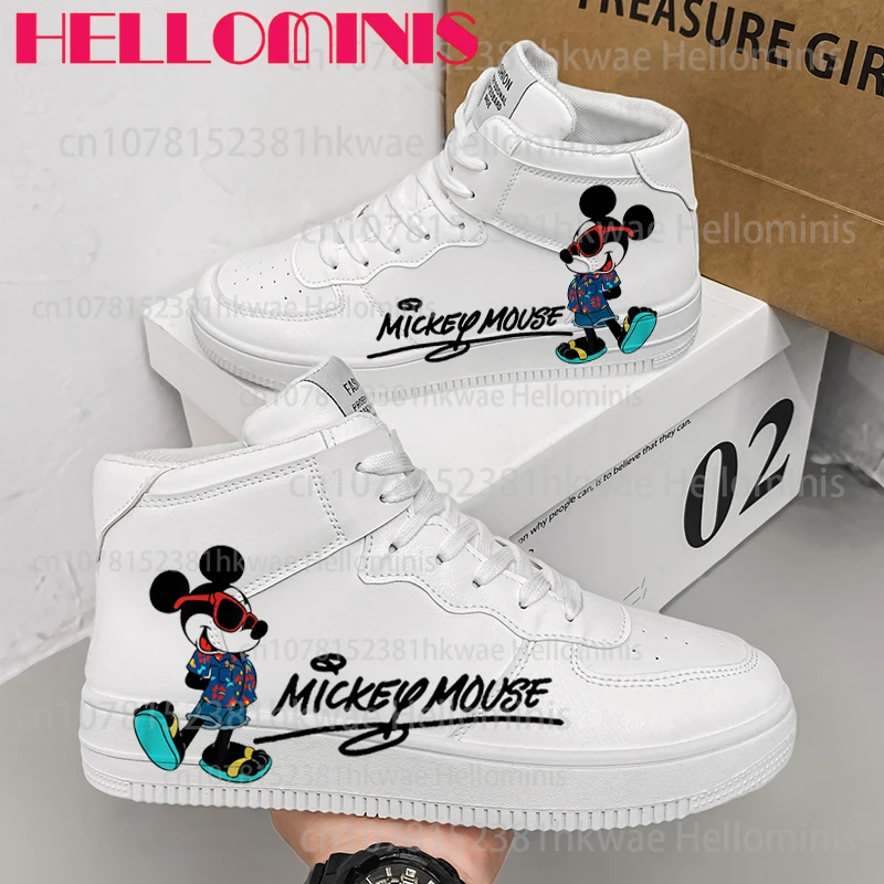 Topolino Scarpe cool Scarpe da ginnastica con stampa 3D Anime Cartoon Adolescente ragazzo High Top Outdoor Basket Sport Casual Uomo donna Scarpe