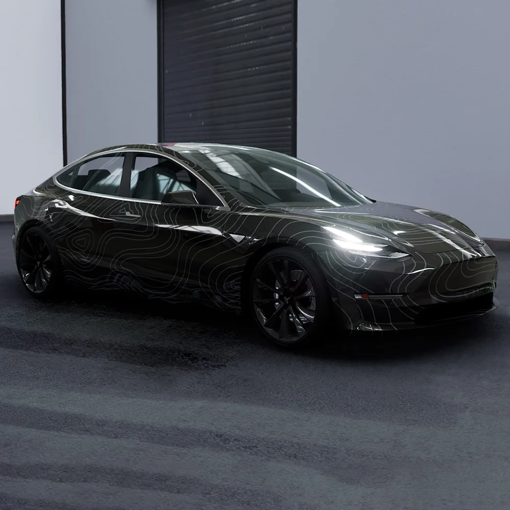 WRAPMASTER 1.52*20m Black Customized Vehicle Wraps PET Color Changing Car Wrap Vinyl Sticker Vehicle 5*65ft