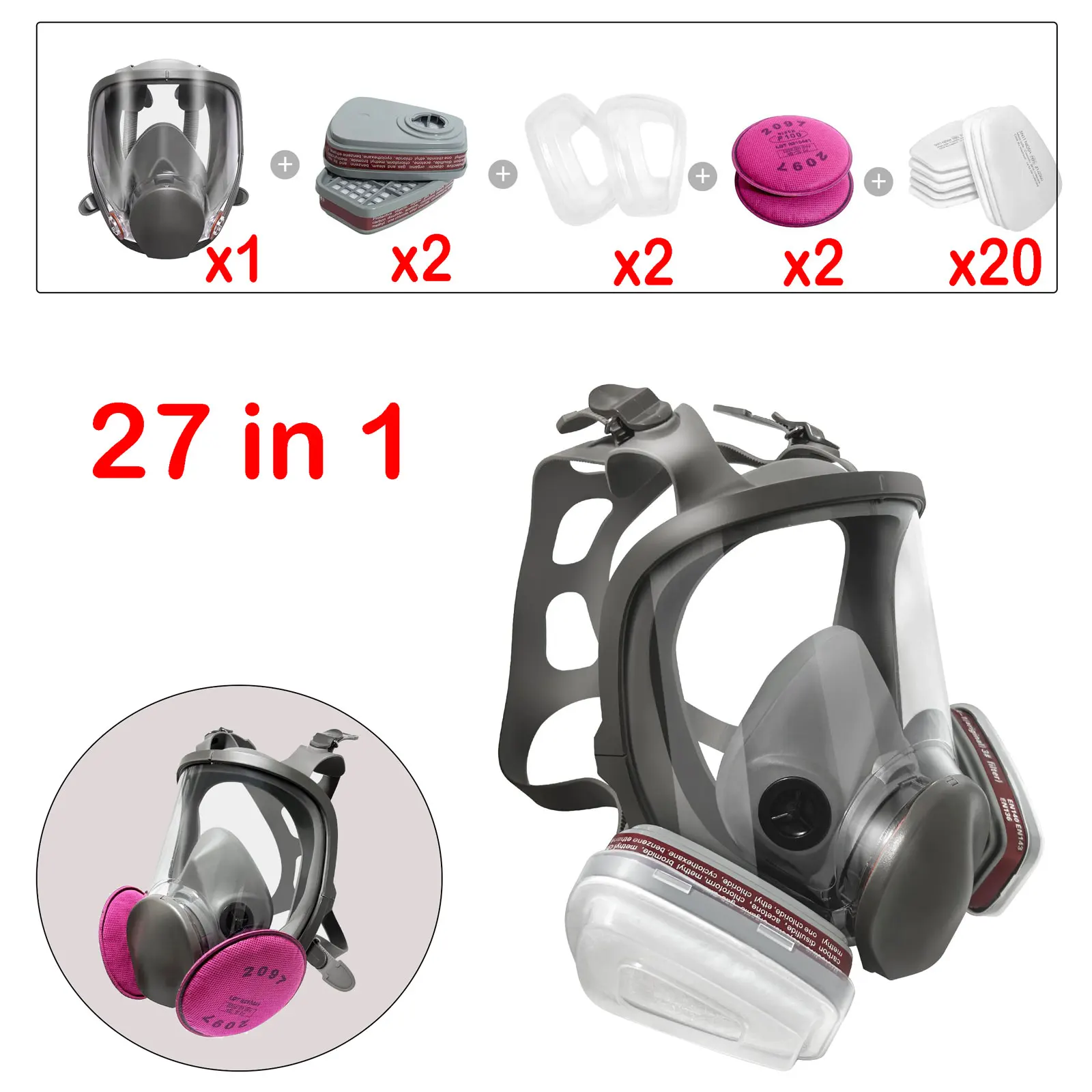 Anti-Fog 6800 Gas Mask Industrial Painting Spraying Respirator Safety Work Filter Dust Proof Full Face Formaldehyde Protection
