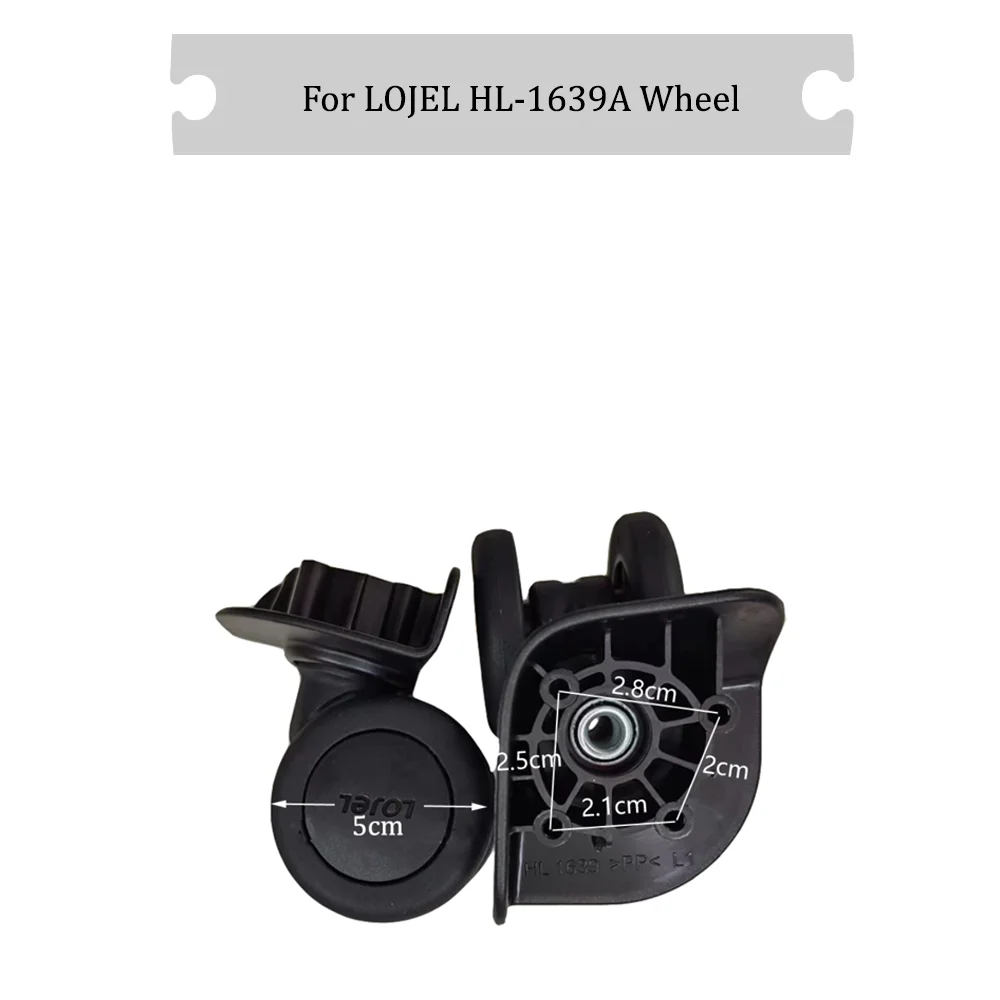 

For LOJEL HL-1639A Universal Wheel Black Replacement Suitcase Rotating Silent Smooth Shock Absorbing Accessories Caster Wheels