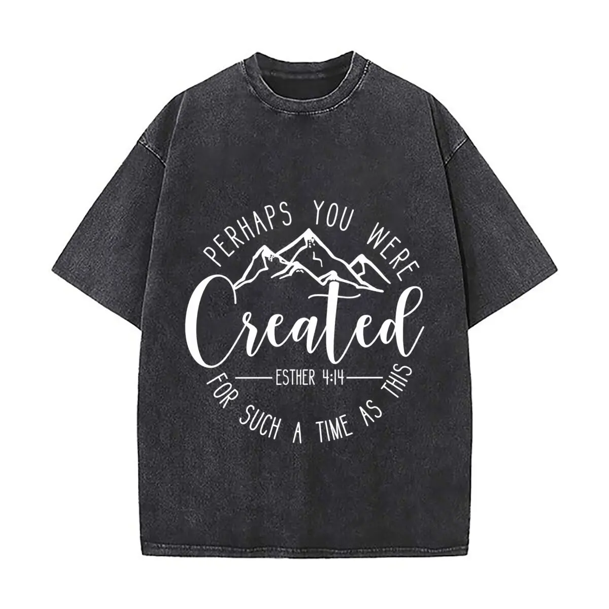 Perhaps You Were Created For Such A Time Esther Fourteen Faith Vintage Distressed Loose Streetwear Tops