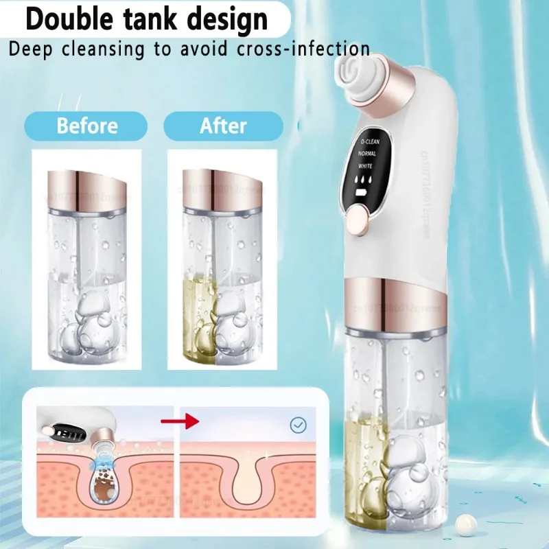 Blackhead Remover Pore สูญญากาศทําความสะอาดใบหน้าไฟฟ้าสิวสิว Black Head Removal USB ชาร์จ Water Cycle Black Dot ลบ