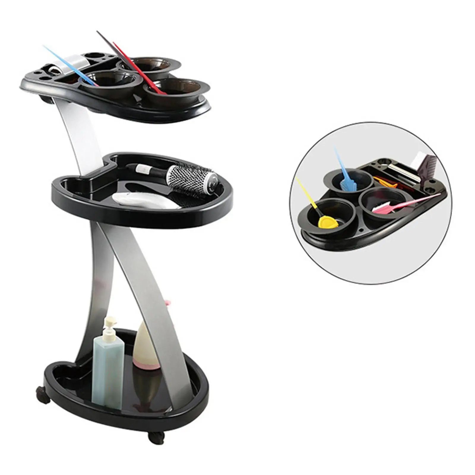 Salon Tray on Wheels Hair Salon Trolley,Professional,Barber Tool Trolley,Hair Tools Organizer Hairstylist Tray for Hair Salon