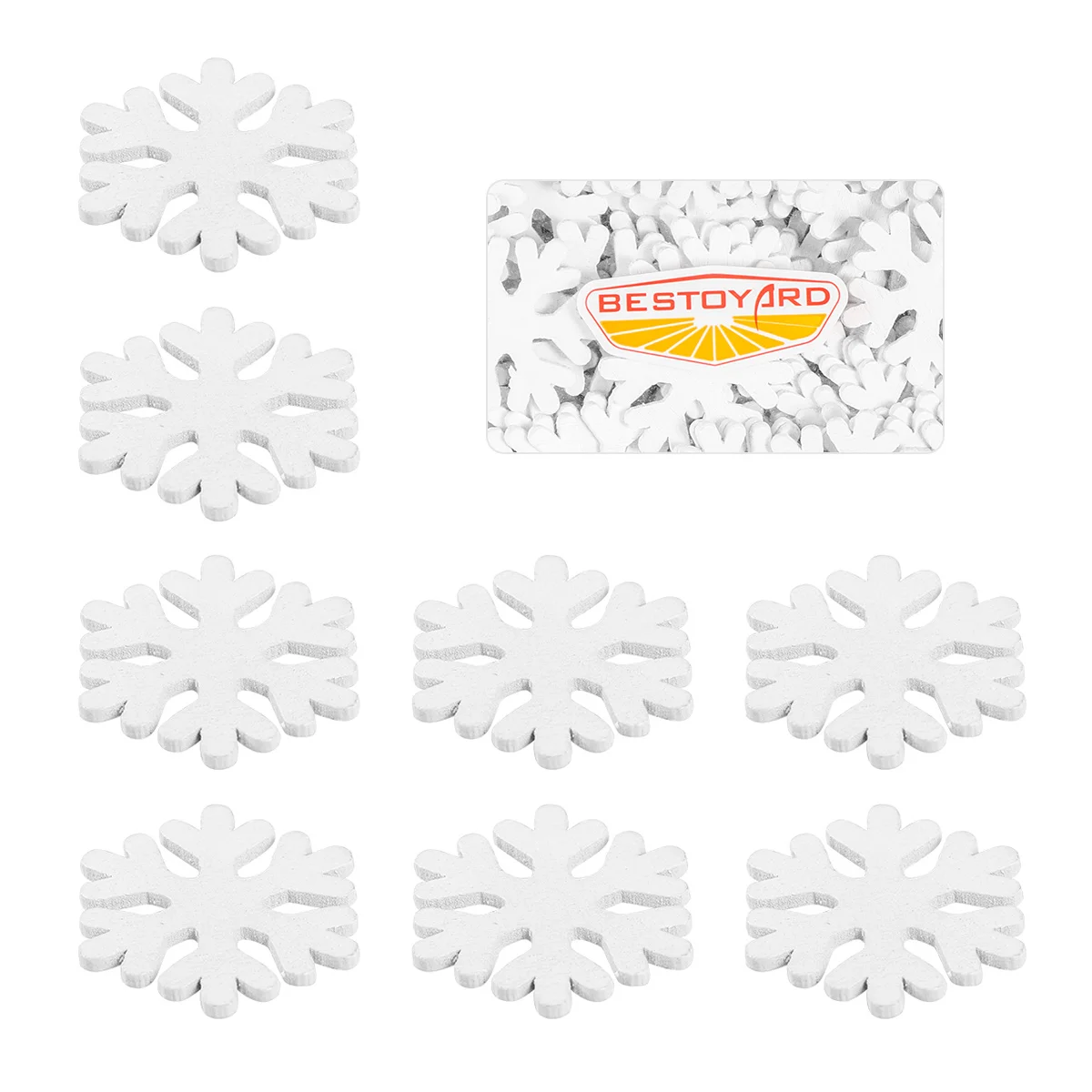 

100Pcs Wooden Snowflake Pieces Premium Material Smooth Surface Ideal for Christmas Holiday Birthday Wedding DIY Decoration