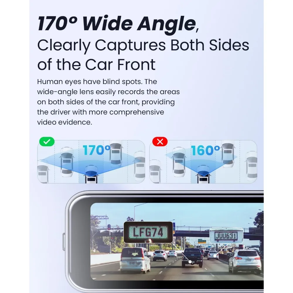 كاميرا داش COOLCRAZY 4K أمامية، نظام تحديد المواقع العالمي (GPS) المدمج واي فاي، كاميرا داش للسيارات، كاميرا داش بشاشة 3.2 IPS مع التحكم في التطبيق، بطاقة 32 جيجا مجانية، 17 #6