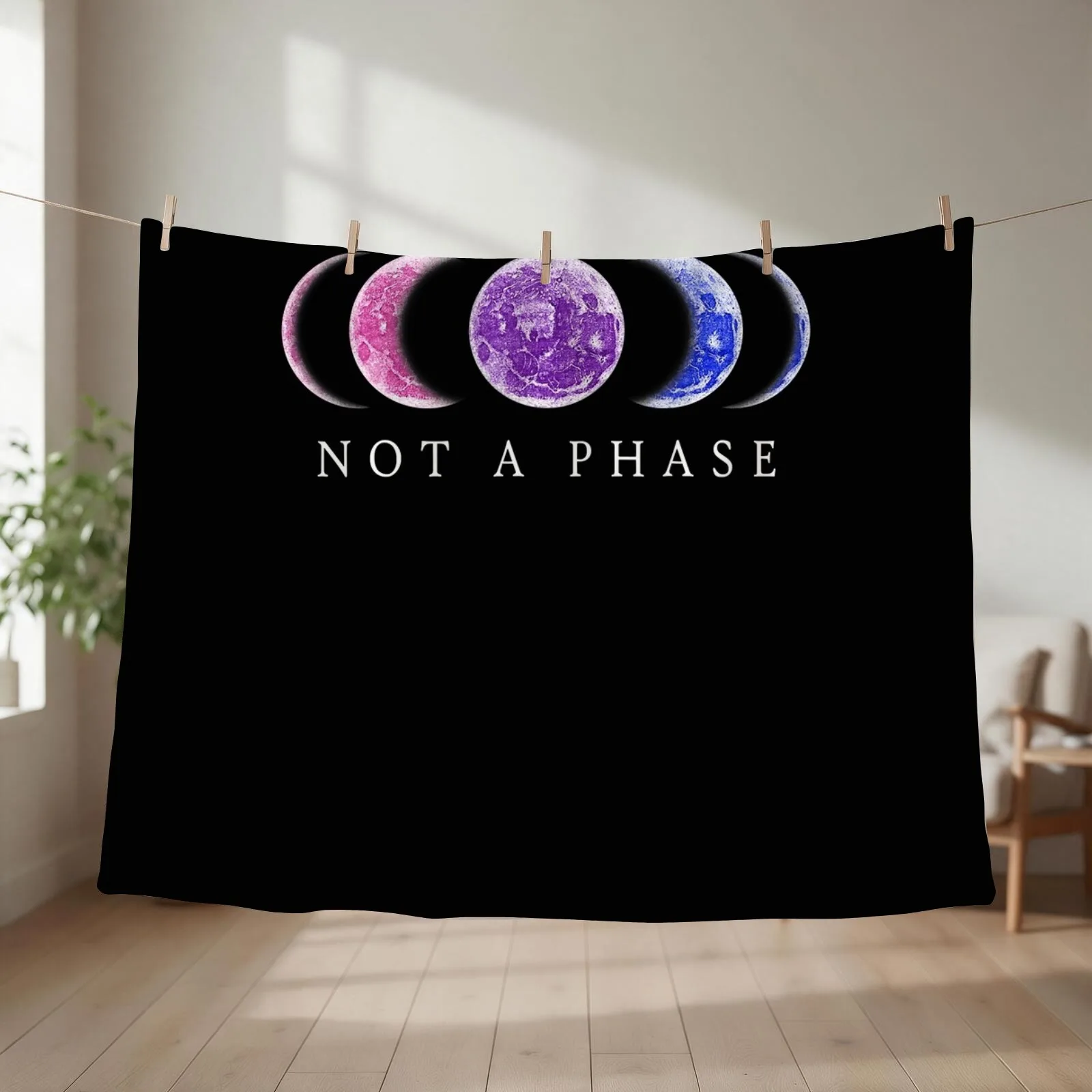 Bi Pride - Not a Phase - bisexual Throw Blanket Bed covers decorative Retros Soft Blankets
