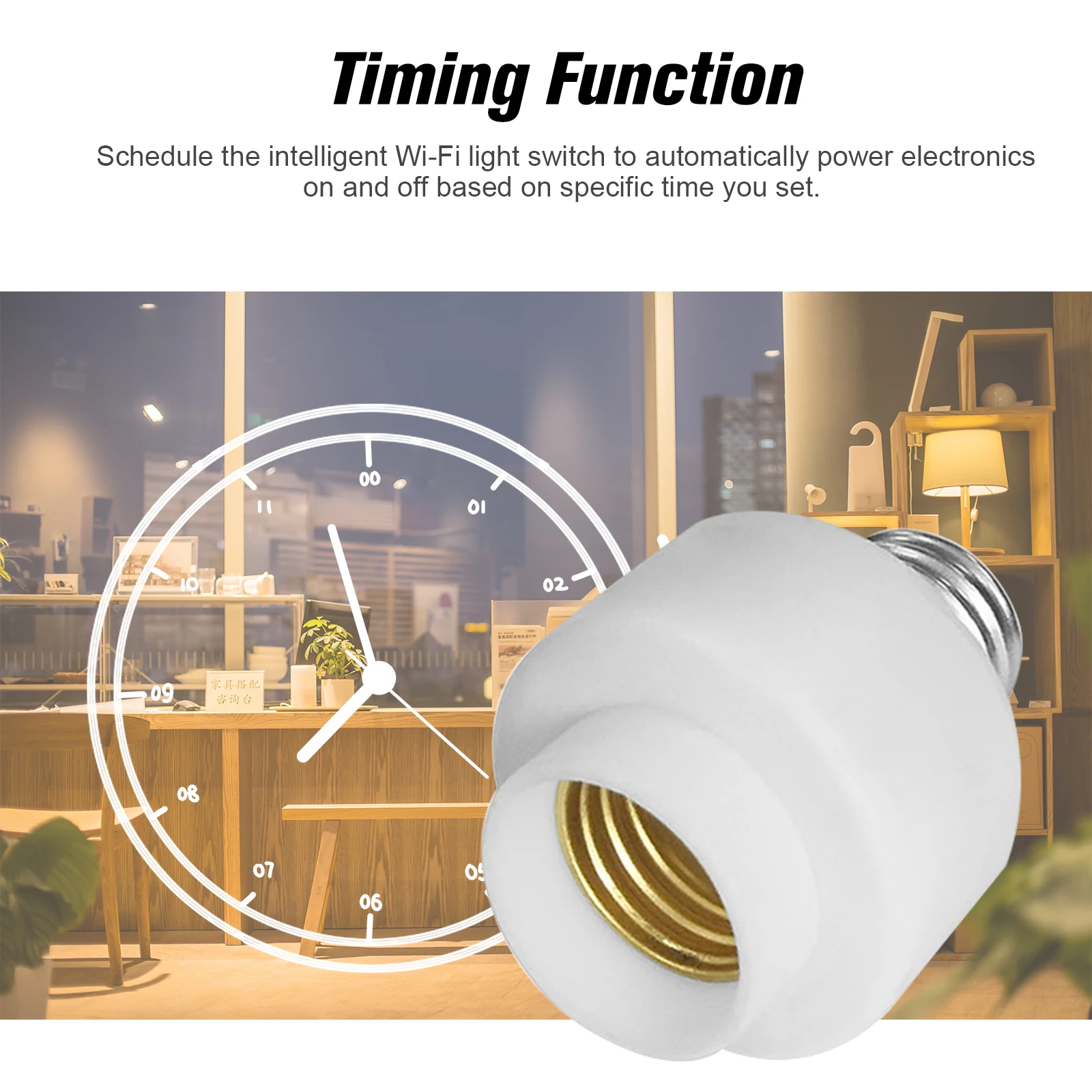 Tuya Smart Slampher WiFi Smart Light Bulb Holder E27 Wireless Lamp Holder Real Timer for Smart Home Amazon Alexa & for Google