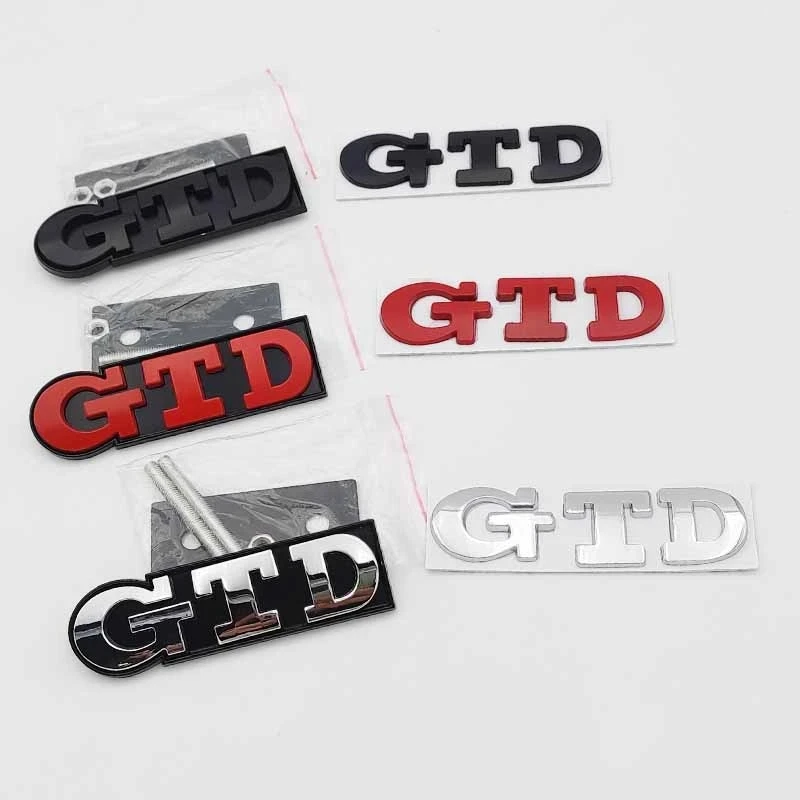 3D Metal Black Red Logo GTD Emblem Letters Front Grill Badge Rear Trunk GTD Sticker 4 5 6 7 MK7 Car Accessories