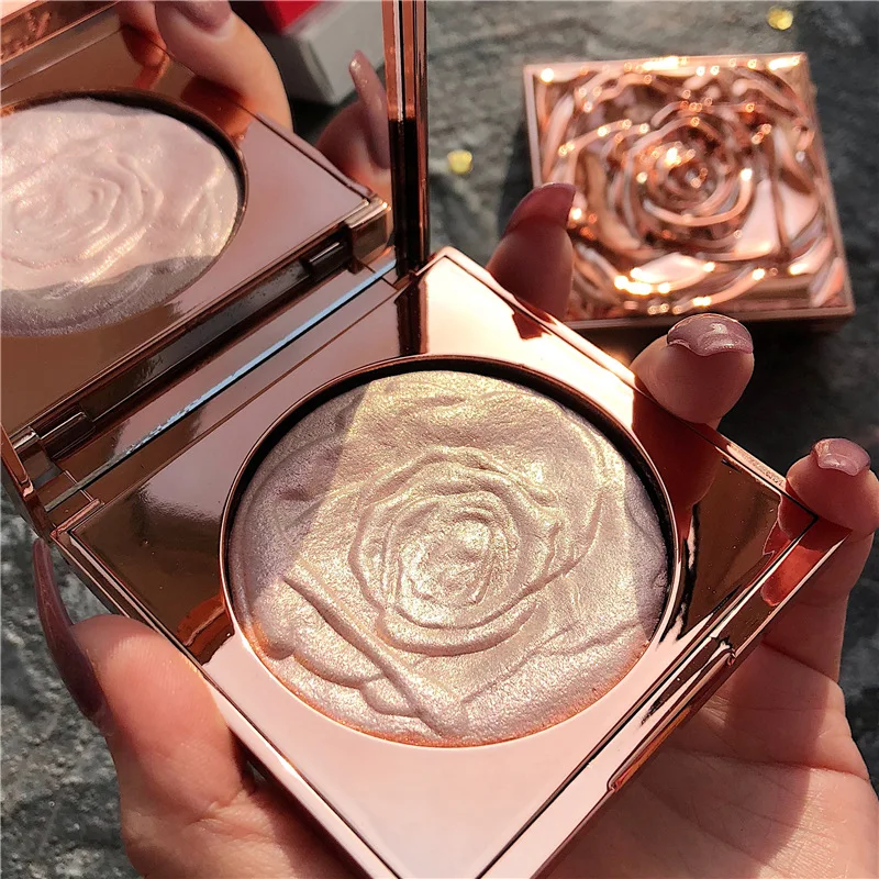 Highlight Shimmer Shinny Long Lasting Diamond Drill Rose Highlight Brighten Skin Face and Body Waterproof Facial Bronzer Makeup