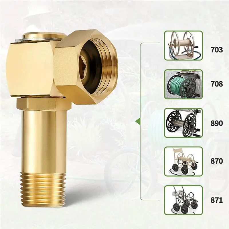 A93E-Garden Hose Adapter Accessories Brass Swivel Hose Reel Parts Fittings Watering Equipment Garden Water Connectors