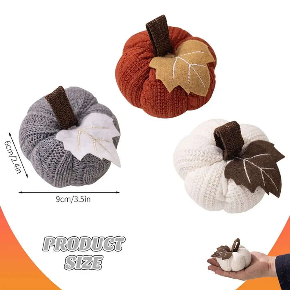 New Halloween Knitted Pumpkin Cute Party Tray Decorations Artificial Pumpkin Creativity Decor DIY Fake Pumpkin