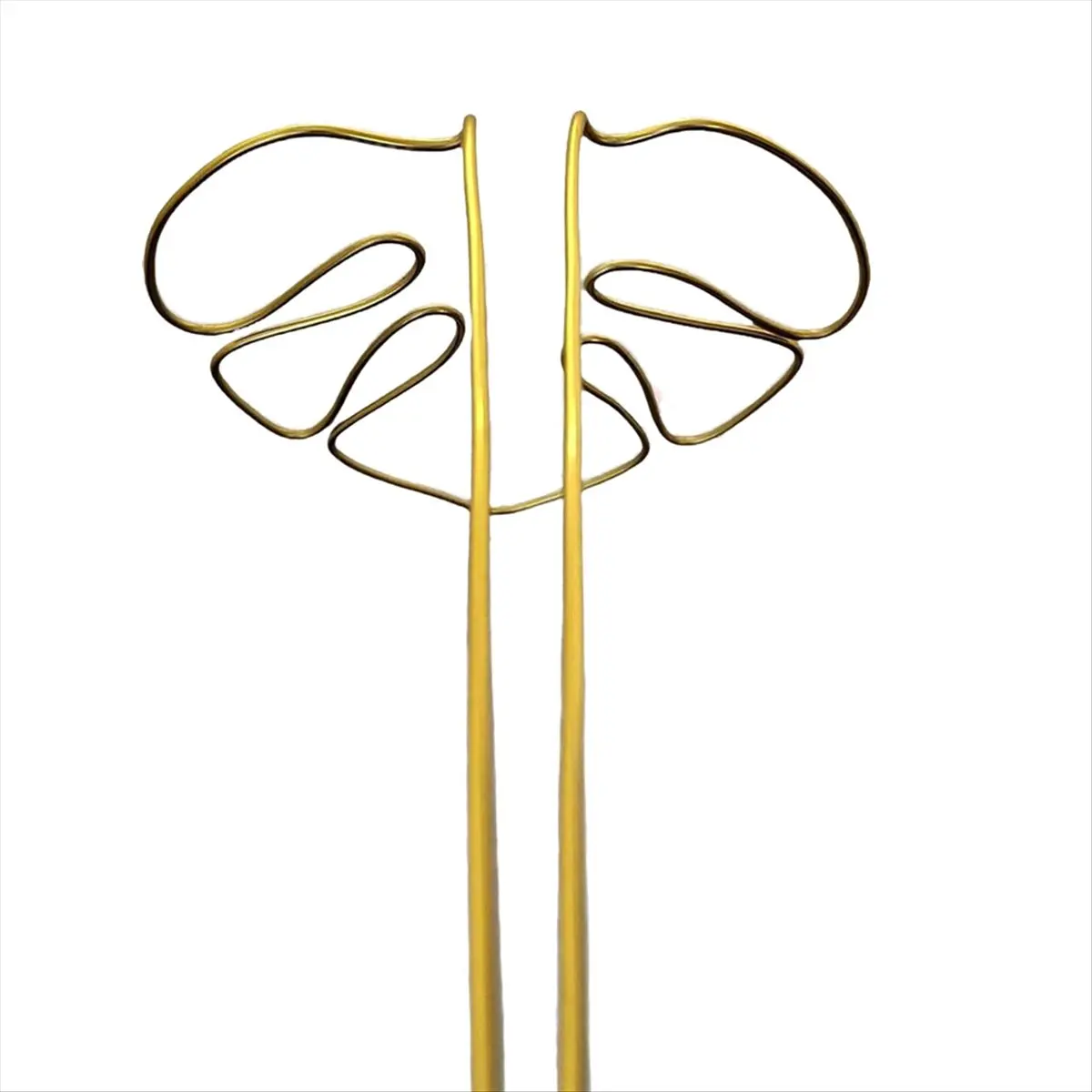 A56K Monstera Shaped Plant Support Reusable Sturdy Alloy Plant Stem Support Holder Plant Retaining Support Herbs Vegetables D