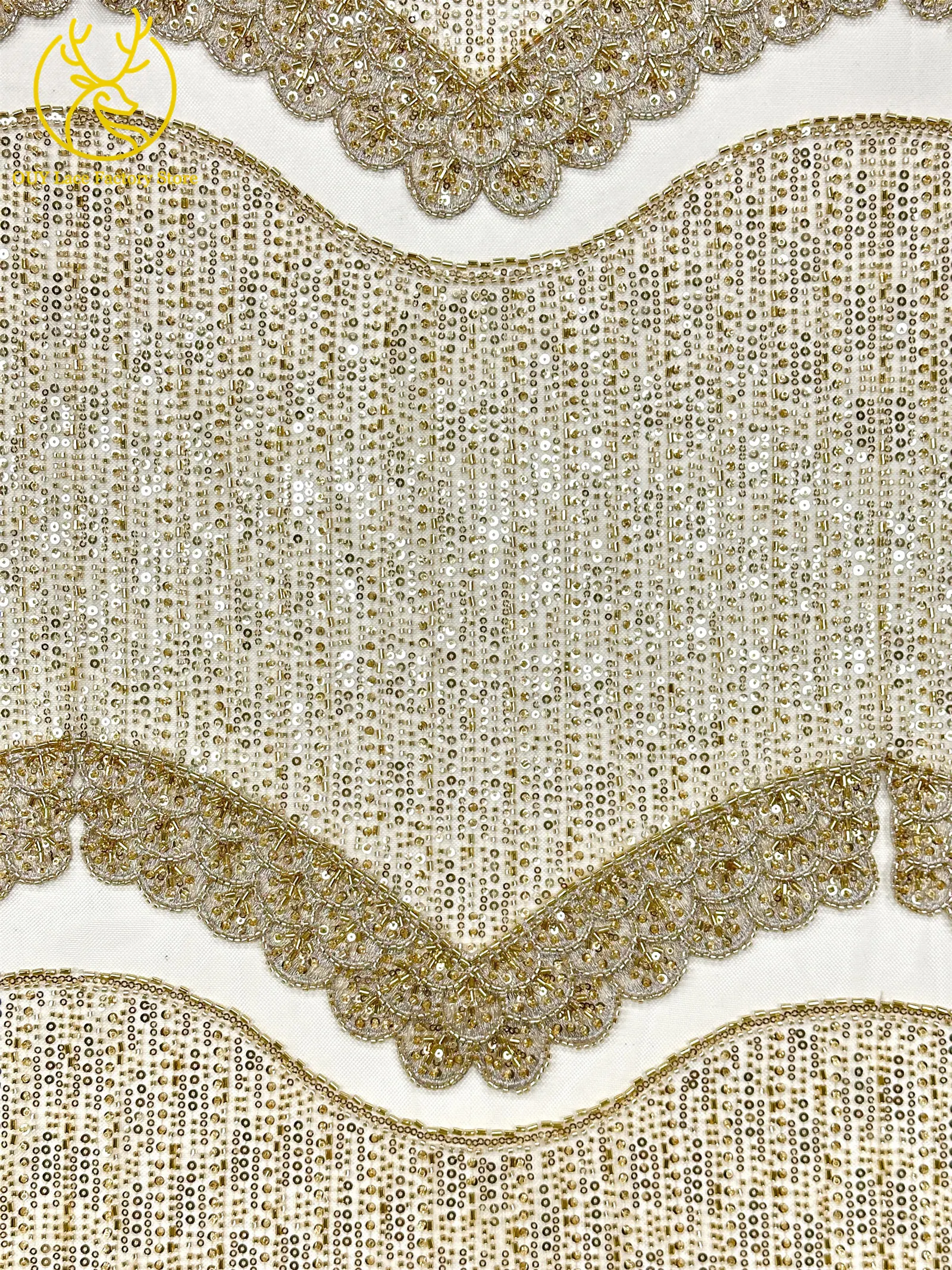 Luxuriöser afrikanischer bestickter Pailletten-Spitzenstoff 2026 – Hochwertiger nigerianischer französischer Pailletten-Spitzenstoff für Abend- und Hochzeitskleider – Detail 8