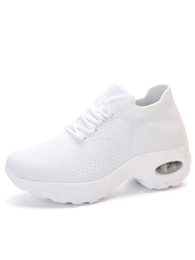 Women Platform Sneakers Casual Comfortable Sports Shoes Lace Up Tennis Shoes Outdoor Breathable Running Soft Flats Sneaker 35-42