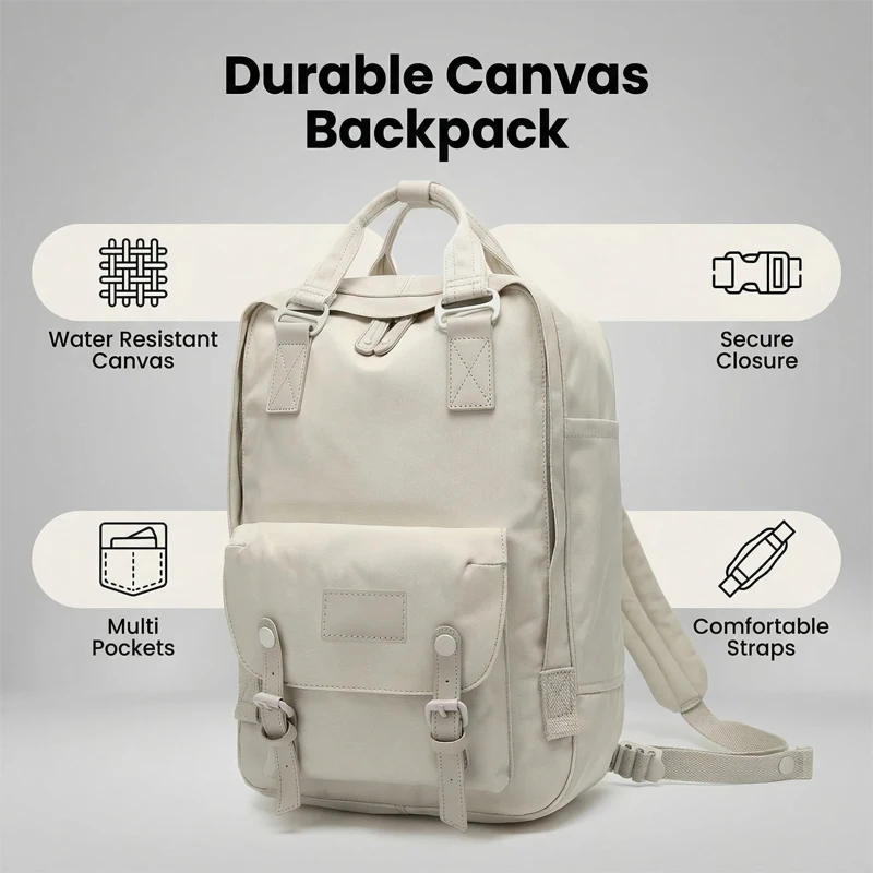 

Mochila portátil para mujer, mochila de viaje, bolsa con múltiples compartimentos, puede contener una bolsa para portátil de 14