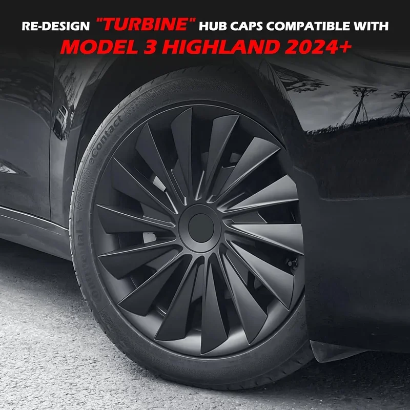 4PCS HubCap Car for Tesla Model 3 2024 Highland Wheel Cover 18 Inch Replacement Wheel Cap Automobile Full Rim Cover Accessories