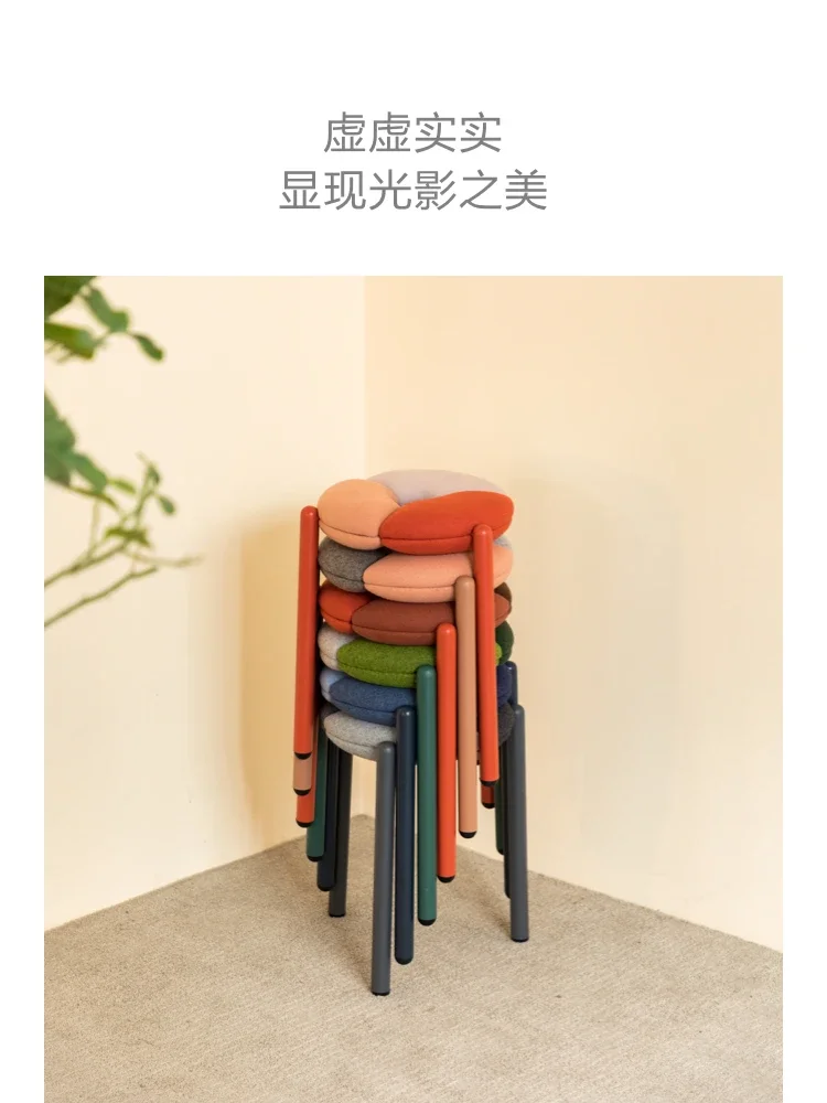 round stool, home bedroom, study, can be stacked stools, small apartment sofa stools