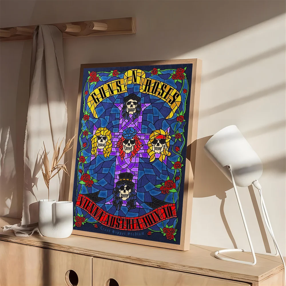 Guns N Roses Rock Band Classic Vintage Posters Vintage Room Home Bar Cafe Decor Nordic Home Decor