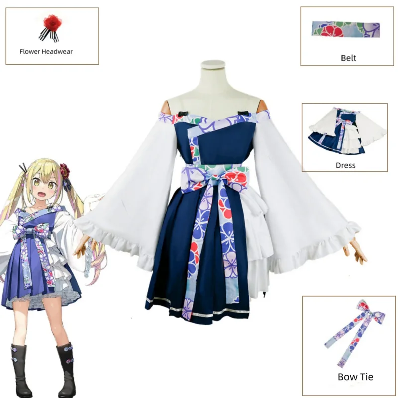 Sara Da Odin Cosplay Costume Salad Bowl of Eccentrics Sakura Party Dress Anime Henjin No Salad Bowl Woman Lovely Blue Uniform