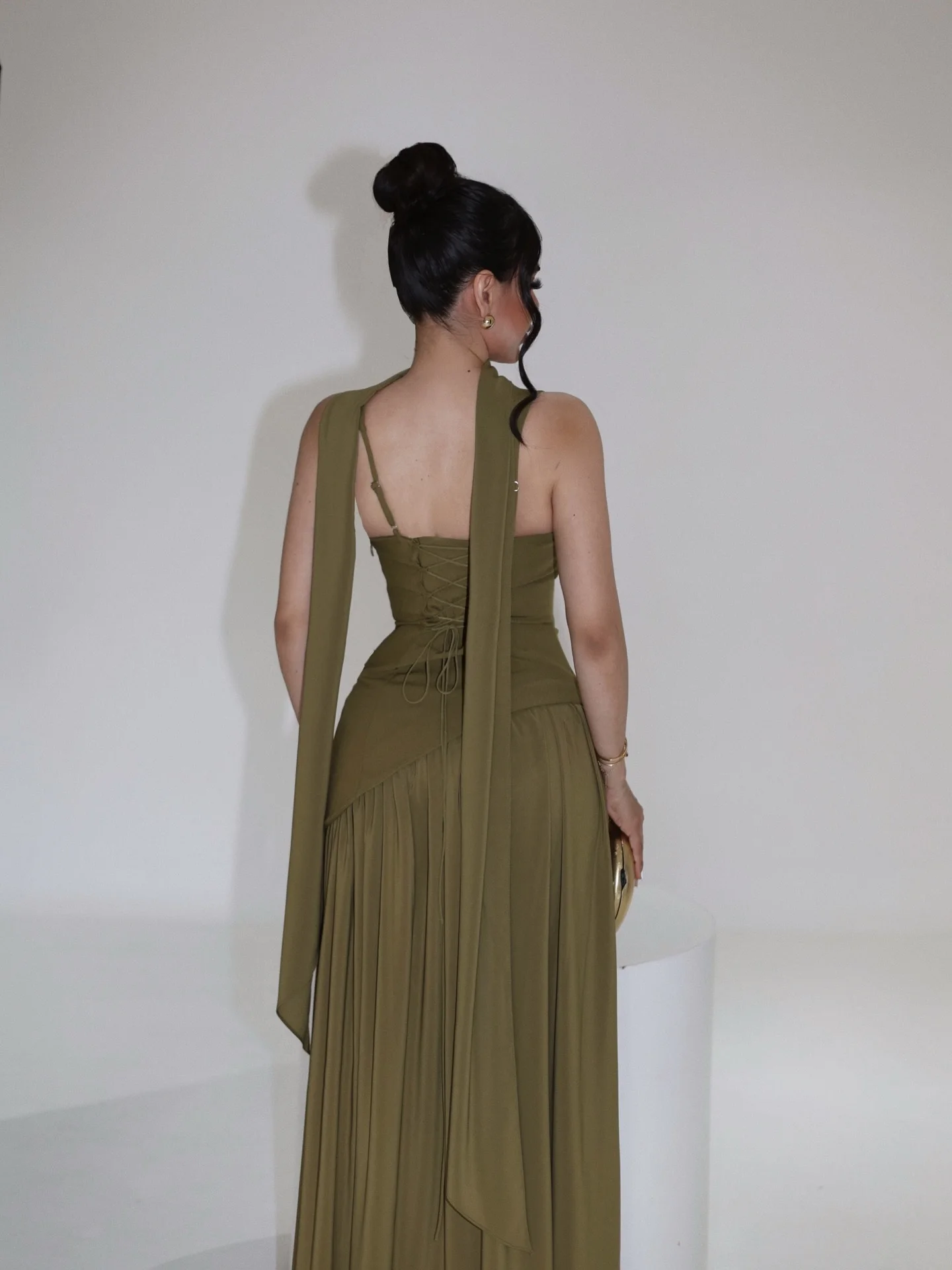 Mingmingxi Women's Lace Up Maxi Dress Sleeveless Adjustable Spaghetti Straps Party Dress with Scarf Summer Vacation Outfit - Image 5