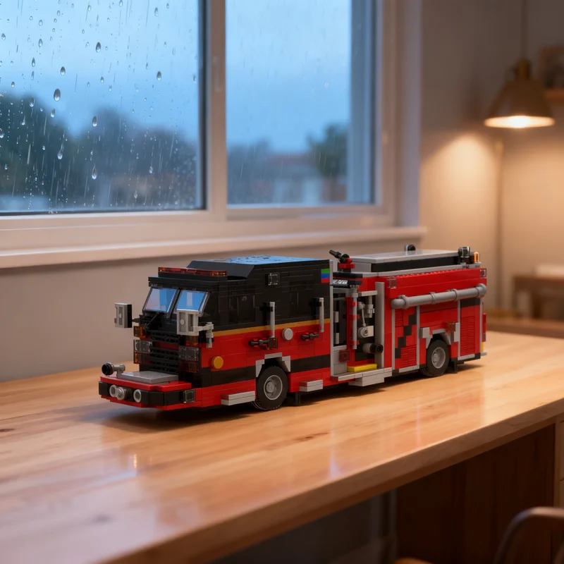 1212pcs MOC City Fire Spartan Metro Star Engine Firetruck Model Christmas Gift Collectible Creative Set Craft