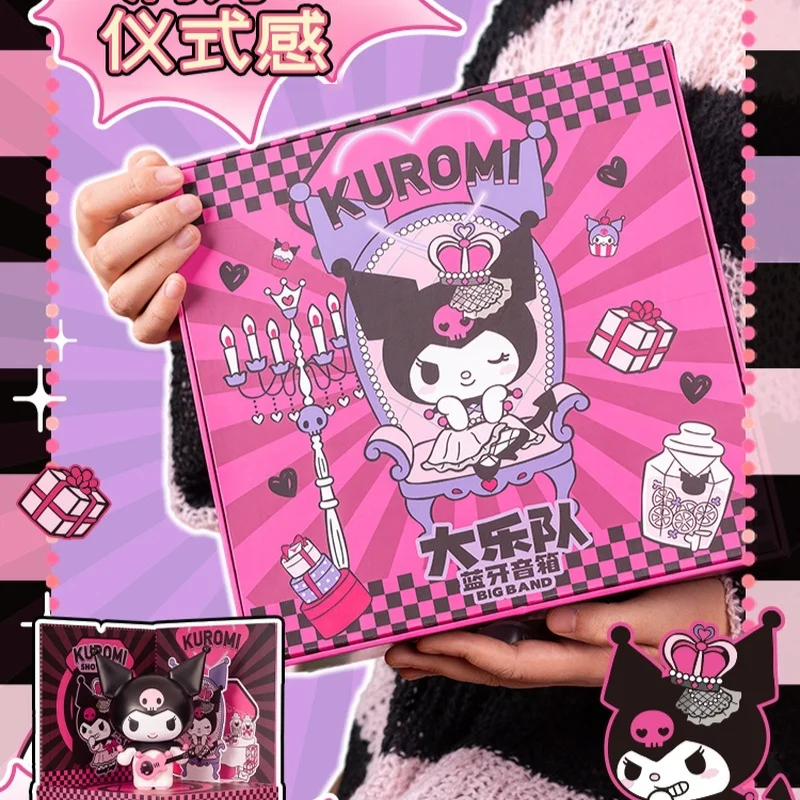 Figurka Sanrio Kuromi, głośnik Bluetooth, lalka, kawaii ozdoba na biurko do pokoju, zabawka, prezent dla dzieci, seria zespołów, figurka kolekcjonerska