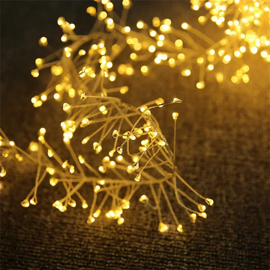 1000 LED Christmas Cluster Icicle Lights 3X3M Plug in Firecraker Curtain Fairy Lights Outdoor Icicle String Light for Tree Decor